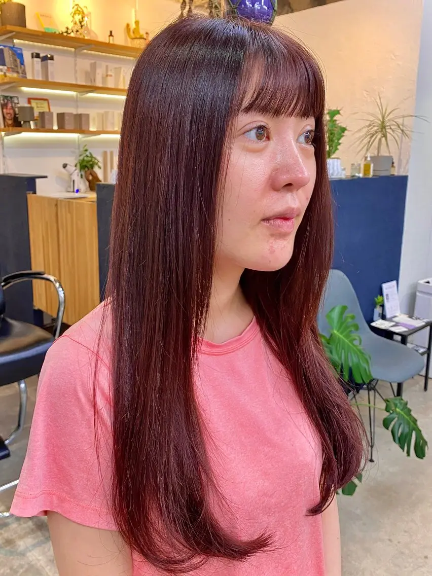 ロング カラー ブラウンカラー ピンクカラー ピンクブラウン 暖色系特化さくら /福岡天神/レイヤーのヘアスタイル
