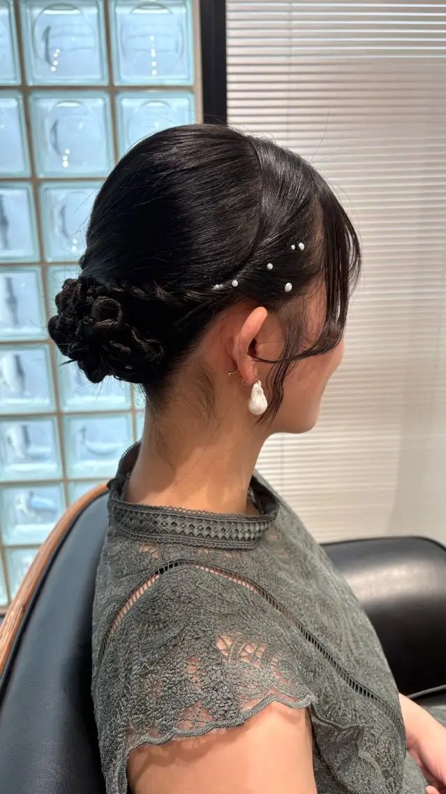 セミロング ヘアアレンジ ヘアセット パ ルのヘアスタイル