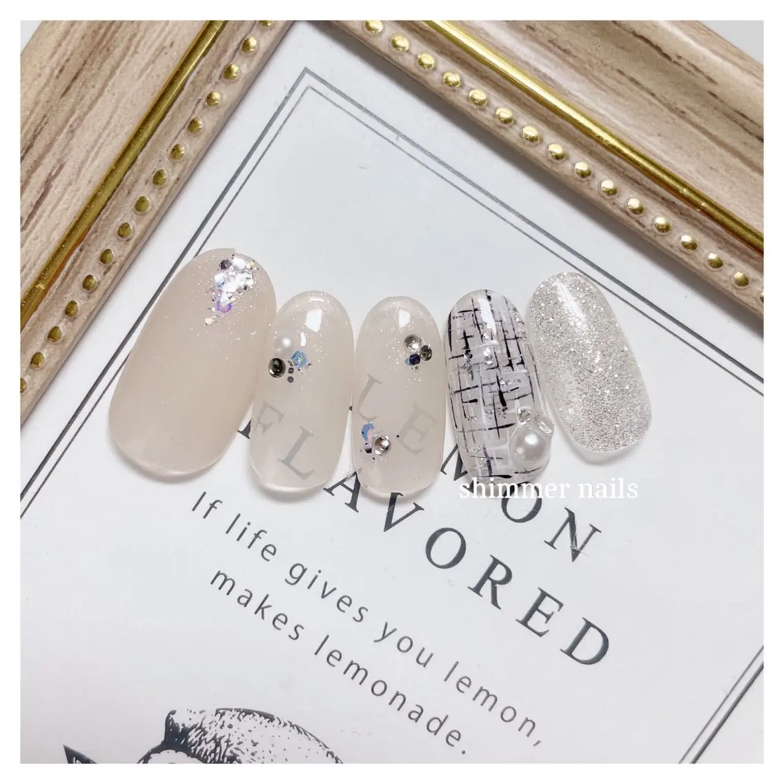 ネイル ツイードネイル shimmer nailsのネイルデザイン