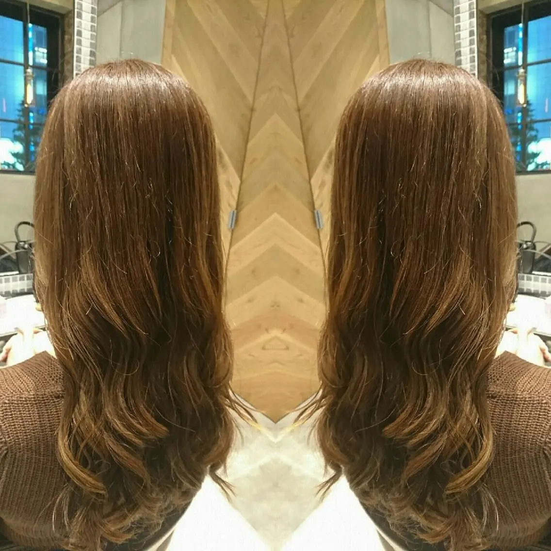 ロング カラー ベージュカラー ブラウンカラー カット ヘアカラー トリートメント センター南 SEIJIのヘアスタイル