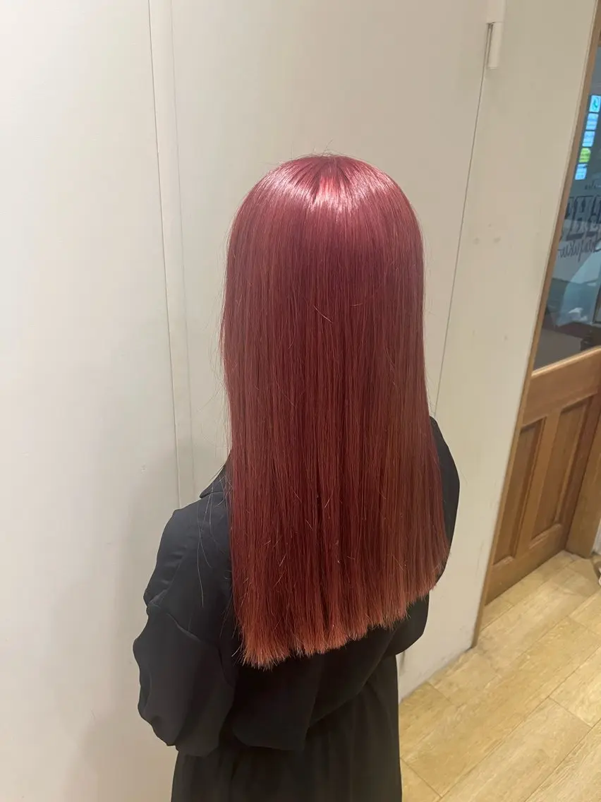 ロング カラー ピンクカラー カット ヘアカラー トリートメント 新宿/吉松 大輝のヘアスタイル