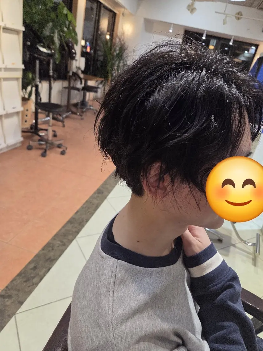 ショート パーマ メンズ メンズパーマ カット パーマ トリートメント 武鹿野 光江のヘアスタイル
