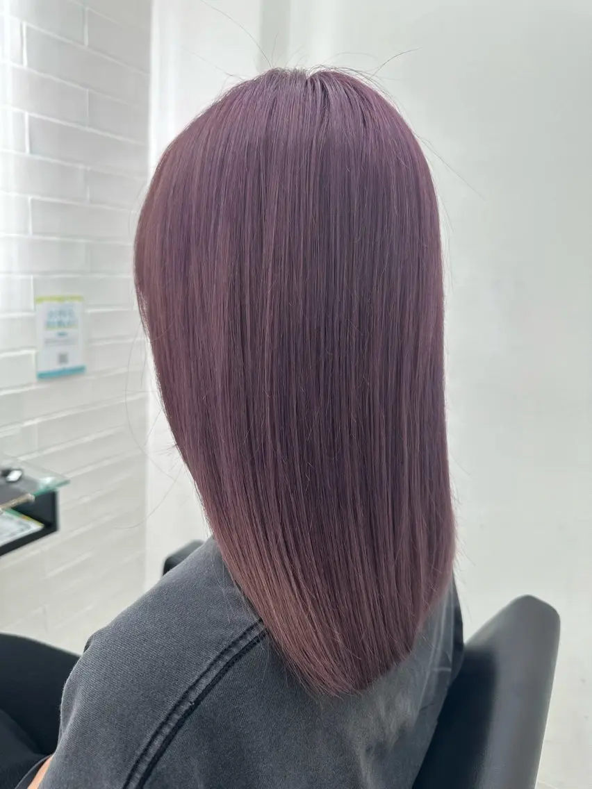 セミロング ピンクラベンダー ヘアカラー トリートメント CHARMER店長 ✂︎大塚大登のヘアスタイル