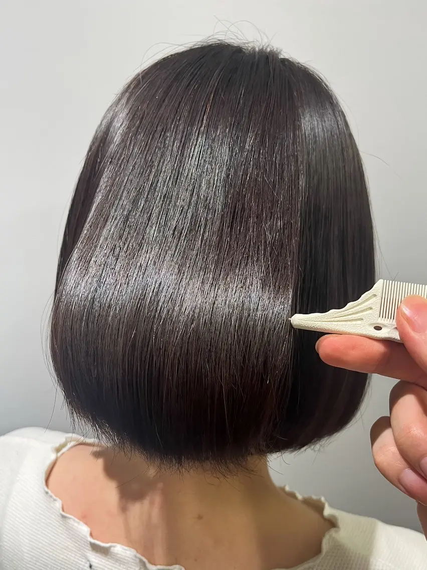 ミディアム ボブ 髪質改善 縮毛矯正 muk hair篠村 髪質改善/完全個室のヘアスタイル