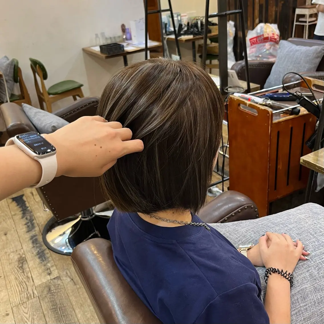ミディアム カラー デザインカラー ハイライトカラー ハイライト ヘアカラー ✩.*˚こなね /ブリーチカラー募集のヘアスタイル