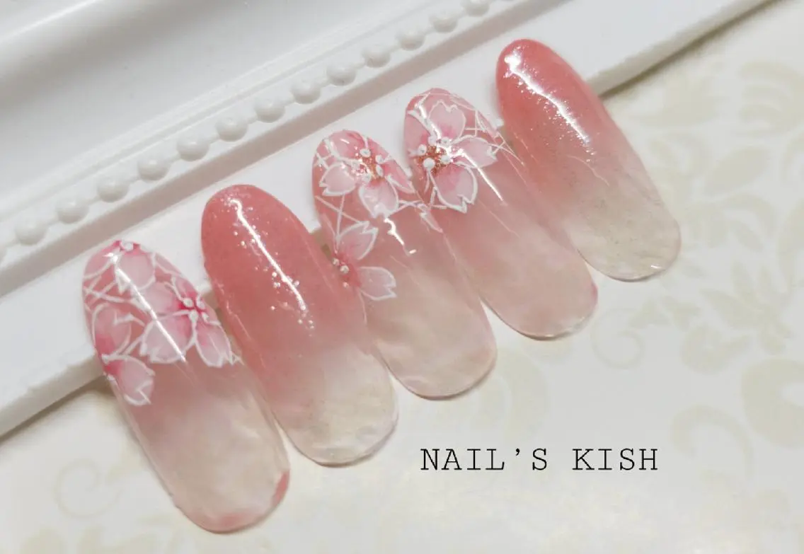 ネイル 桜ネイル レース NAIL'S KISHのネイルデザイン