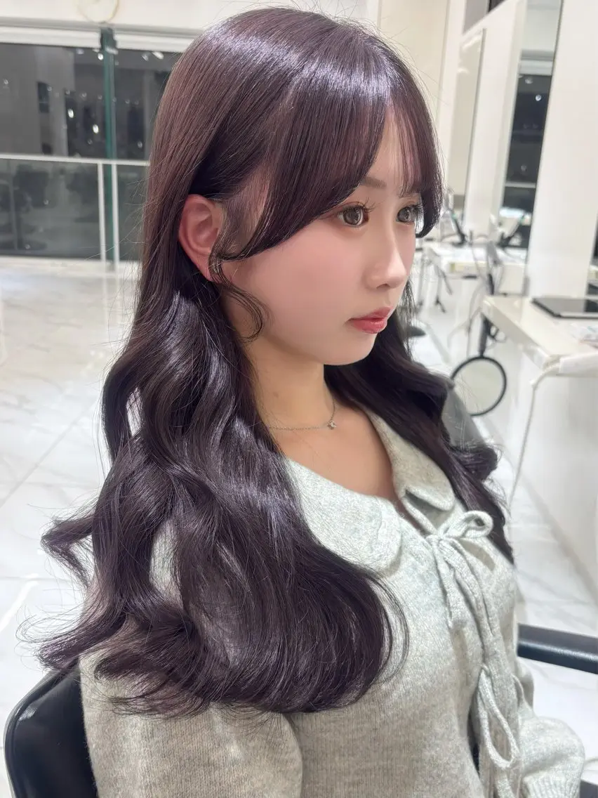 ロング カラー 顔周りカット ヘアカラー トリートメント 盛れる顔周り🤍渋谷 Risa🎀のヘアスタイル