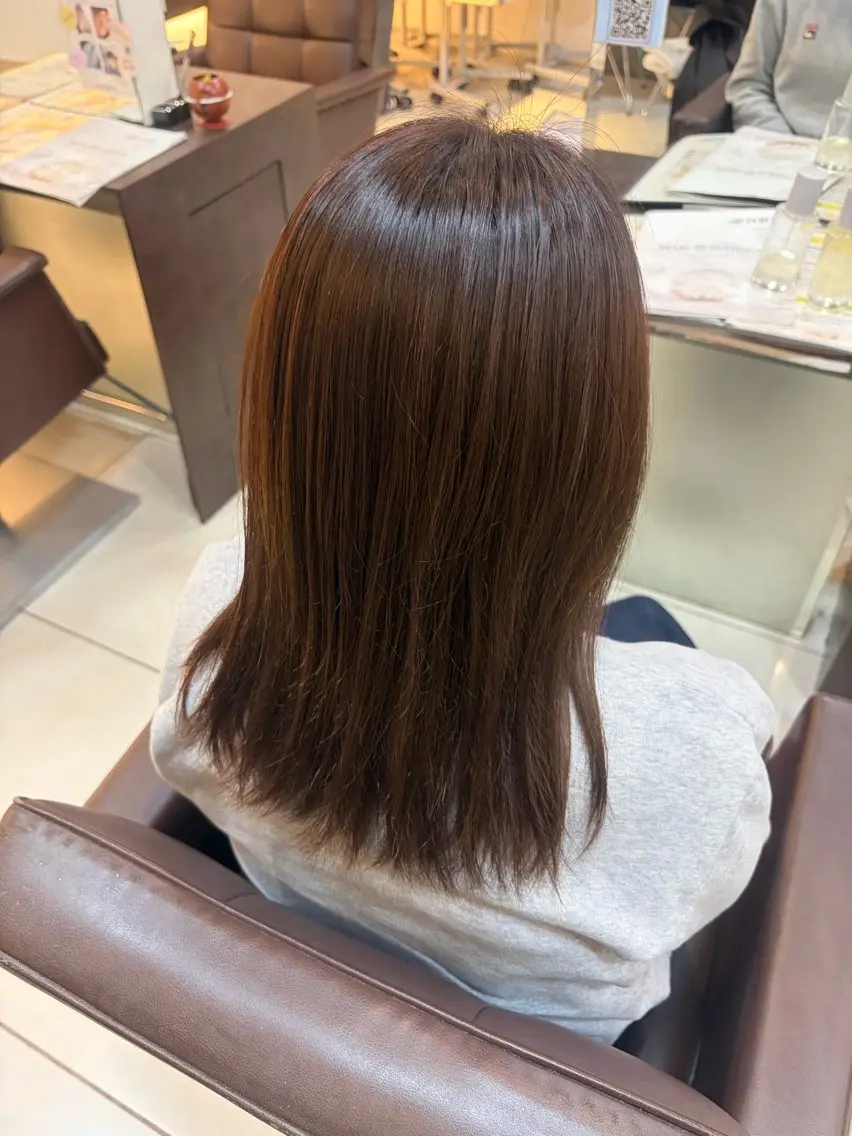 セミロング カラー ピンクカラー 髪質改善 トリートメント ヘアカラー トリートメント 盛れるピンクカラー 🎀スパ みき🎀のヘアスタイル