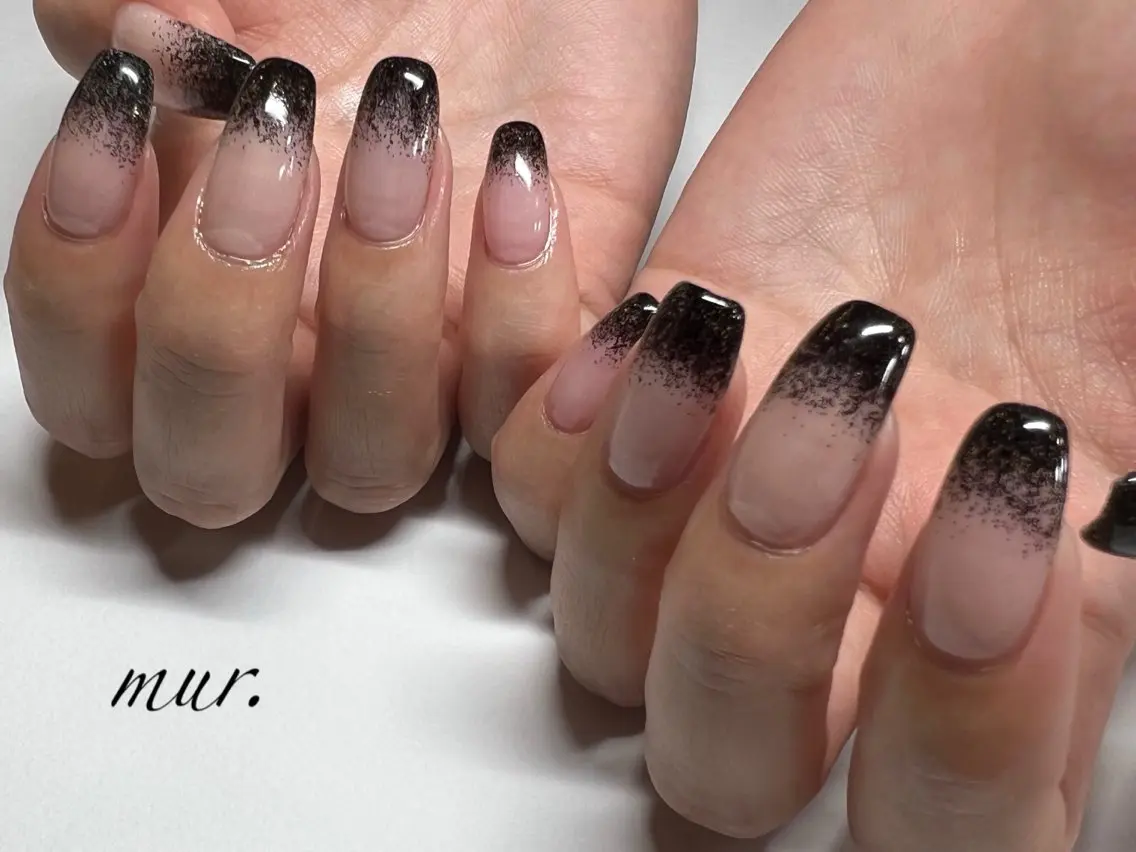 ネイル ジェルネイル グラデーション ラメ(グリッター) ラメグラデーション ロングネイル nailsalon mur.のネイルデザイン