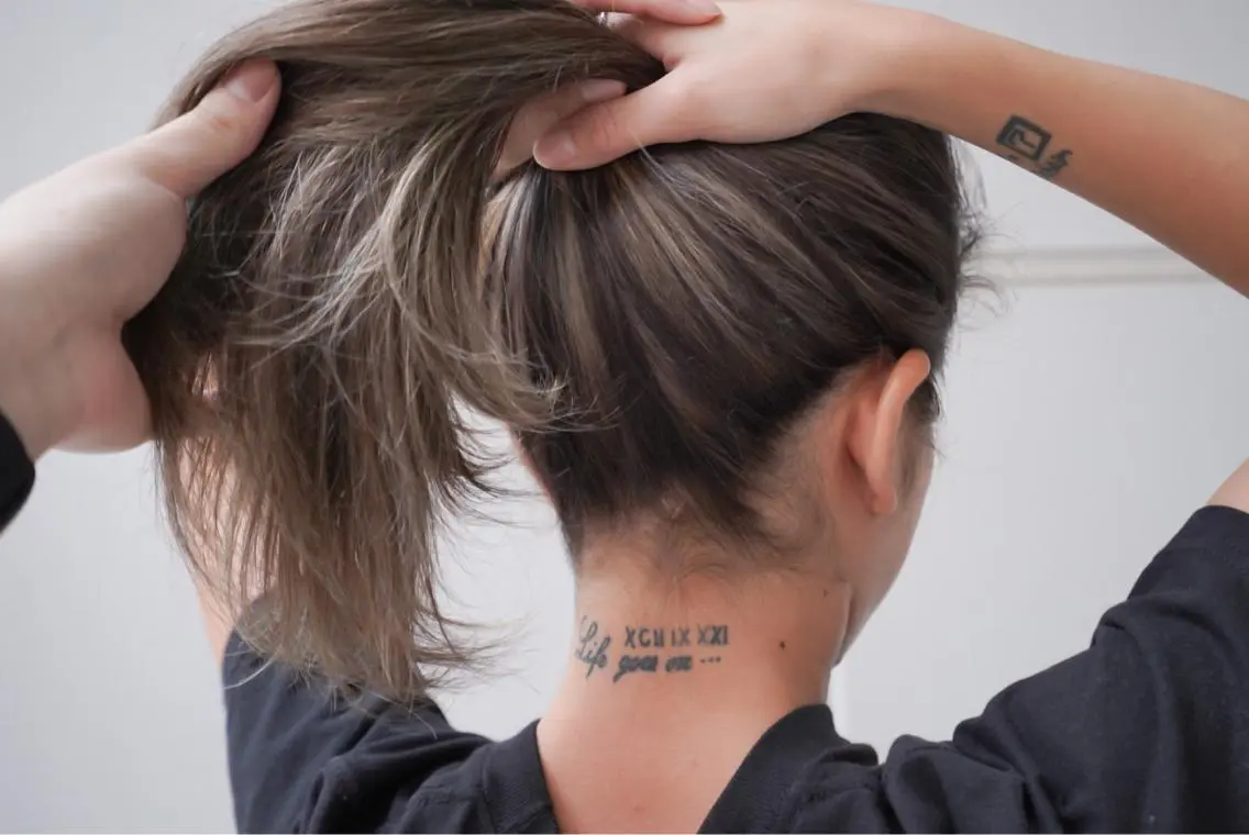 ミディアム カラー ヘアアレンジ ヘアカラー トリートメント 縮毛矯正 髪質改善寺坂雄飛💐のヘアスタイル