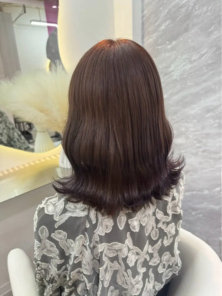 ミディアム カラー ヘアカラー トリートメント 💎あおい💎大宮 🦋ワンカラー🦋のヘアスタイル