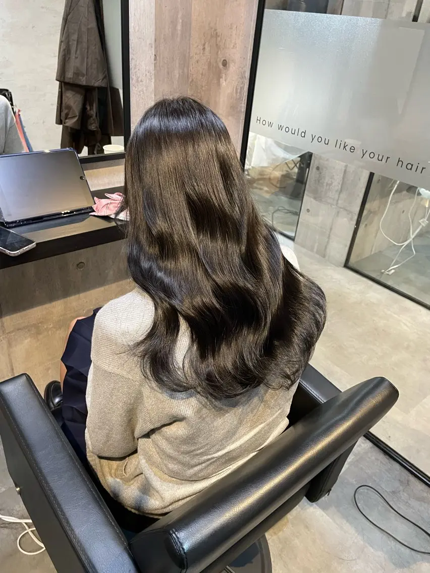 ロング カラー カット ヘアカラー トリートメント 👑髪質改善カラー 中垣斗希のヘアスタイル