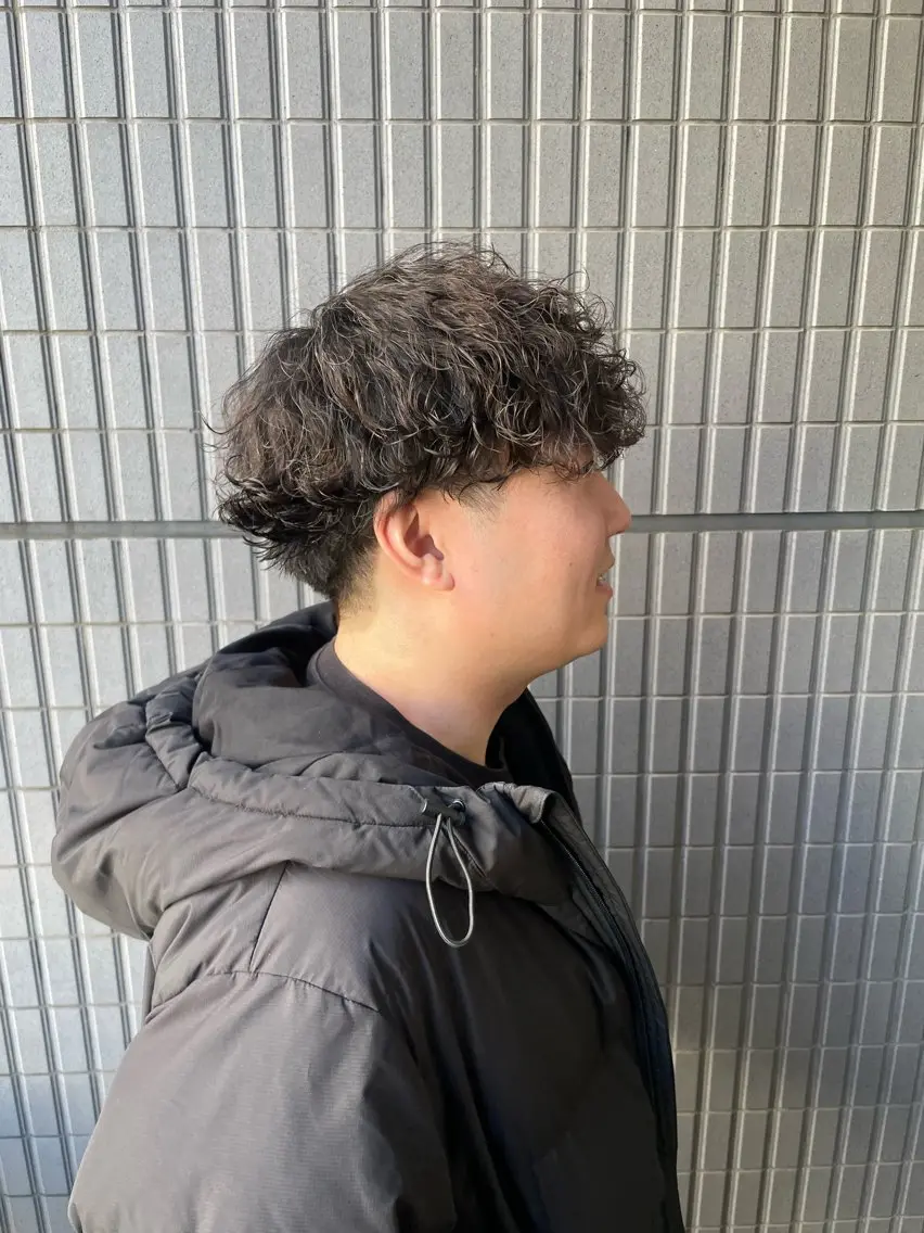 ショート パーマ メンズ カット パーマ 野町好花 レイヤー/髪質改善のヘアスタイル