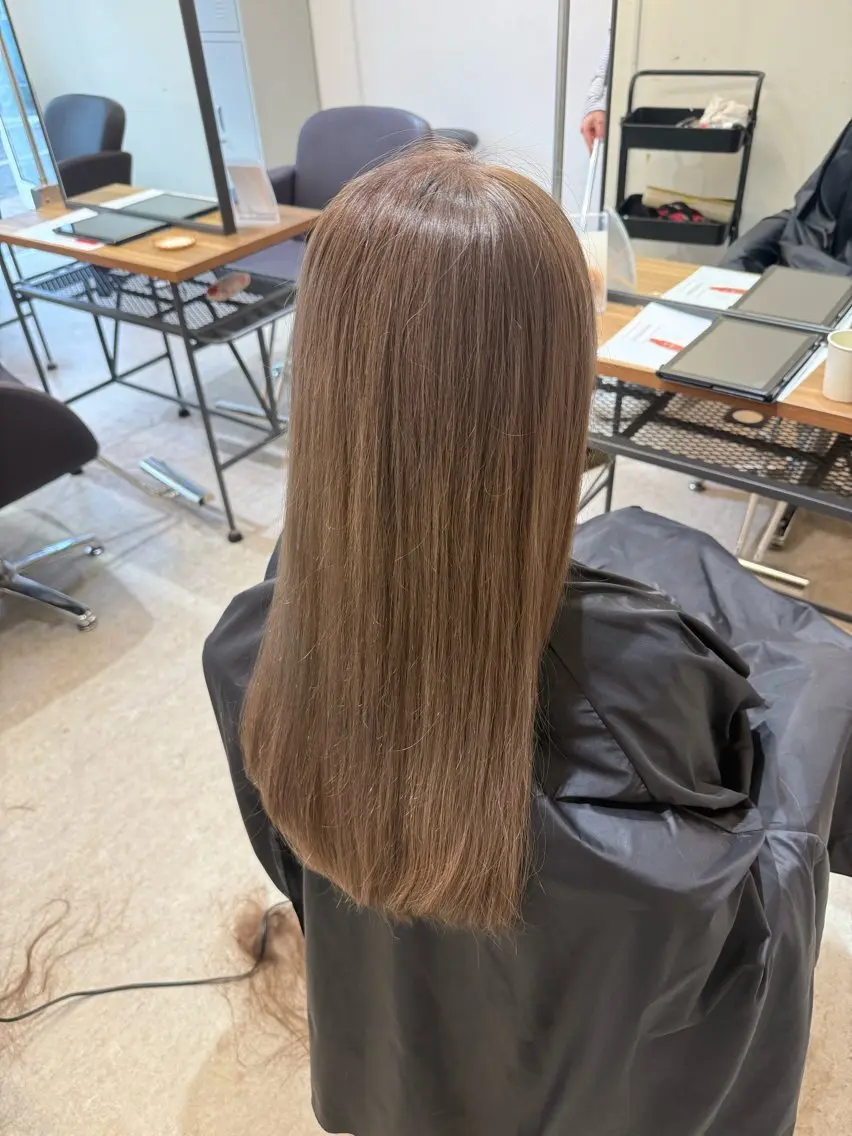 セミロング ヘアカラー トリートメント 透明感カラー🫧 🍒久留米美容室のヘアスタイル