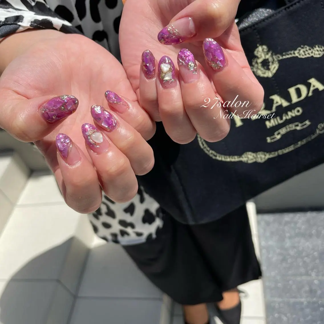 ネイル パープル 夏ネイル 27salon yuinaのネイルデザイン