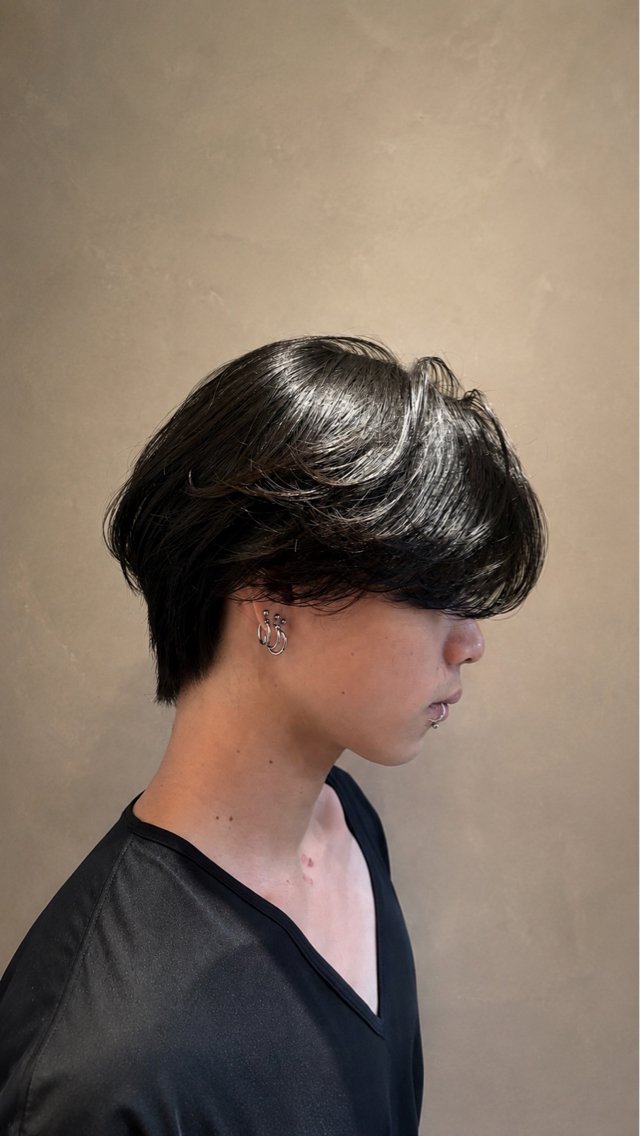 メンズ メンズパーマ スペインカール カット パーマ シャドウ/フェザー/ パーマ/新宿/和真のヘアスタイル