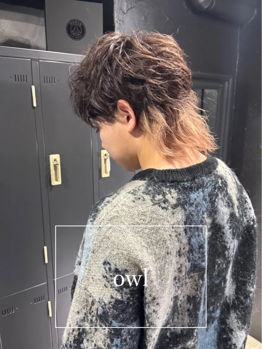 ショート カラー メンズ メンズインナーカラー マッシュウルフ マッシュ メンズウルフカット インナーカラー カット トリートメント ヘアセット メンズ専門 美容師✨ アメ村 堀江颯瑛のヘアスタイル
