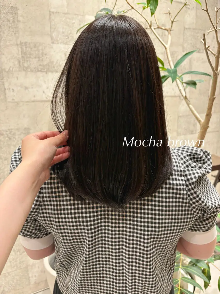 ミディアム カラー ブラウンカラー モカブラウン ヘアカラー トリートメント ヘッドスパ ヘアセット The C 海老名 SHUREIのヘアスタイル
