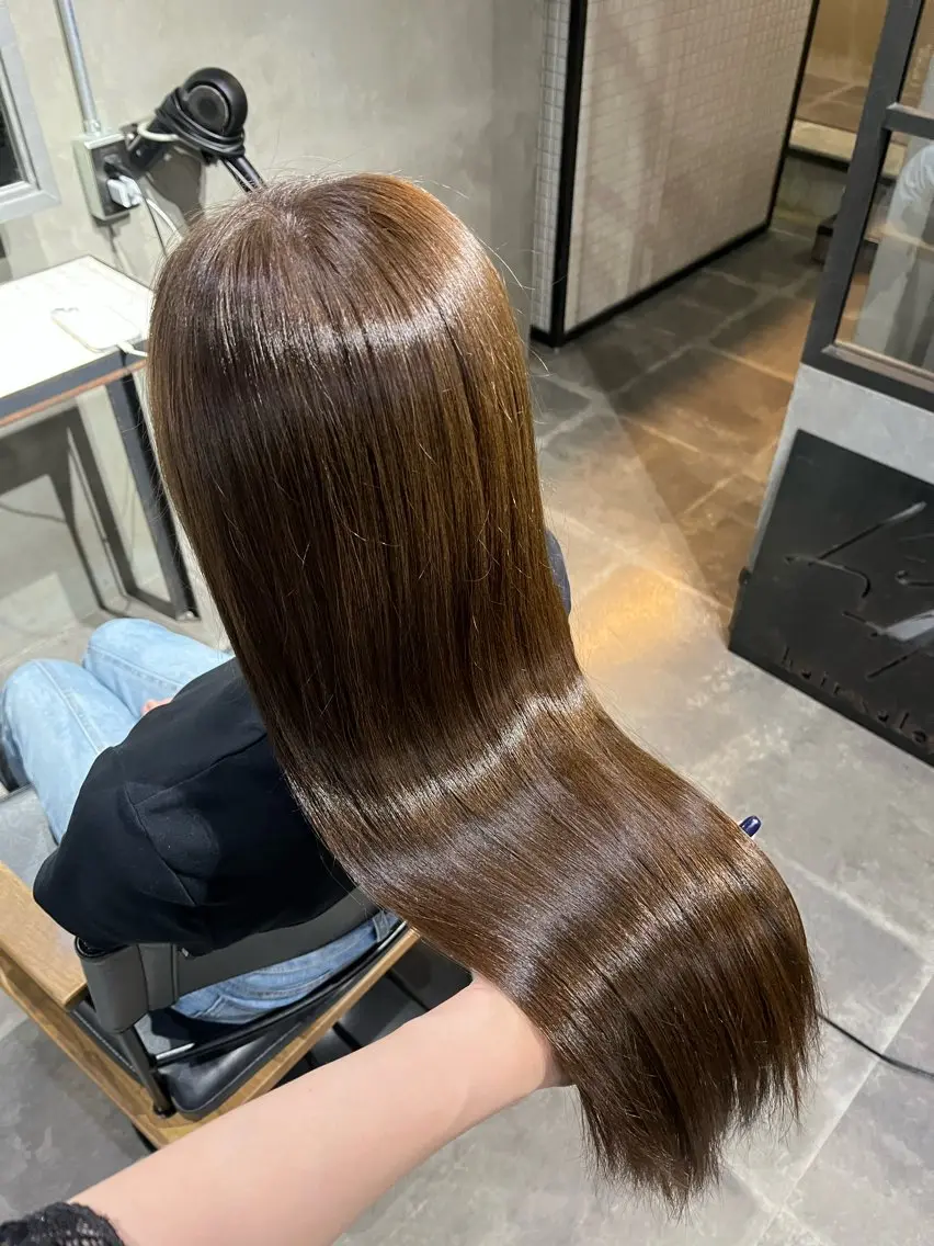 ロング カラー ベージュカラー オリーブベージュ 透明感♥韓国ヘア HINAのヘアスタイル