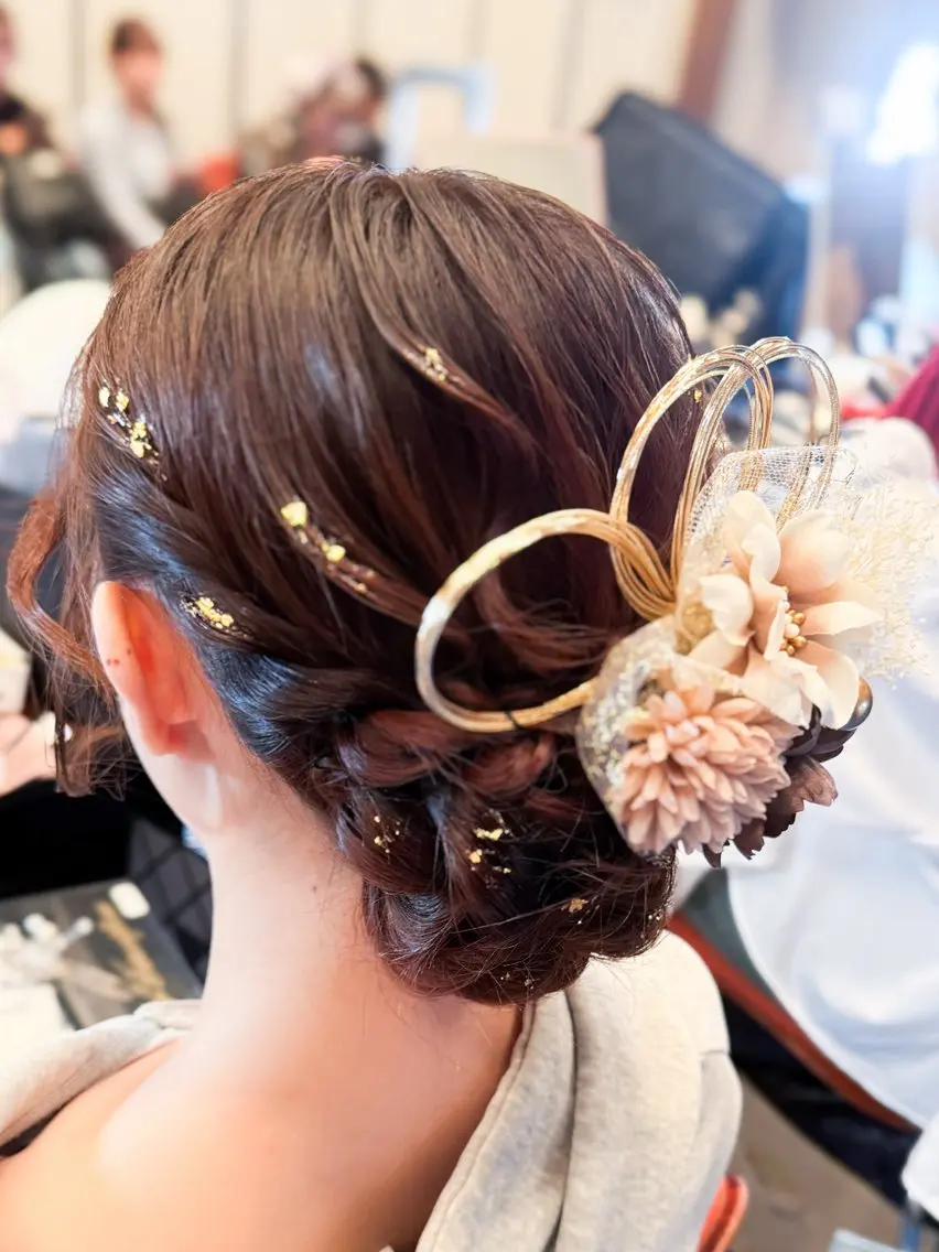 ロング ヘアアレンジ 成人式 ヘアセット ヘアアレンジ/ カラー/hazukiのヘアスタイル