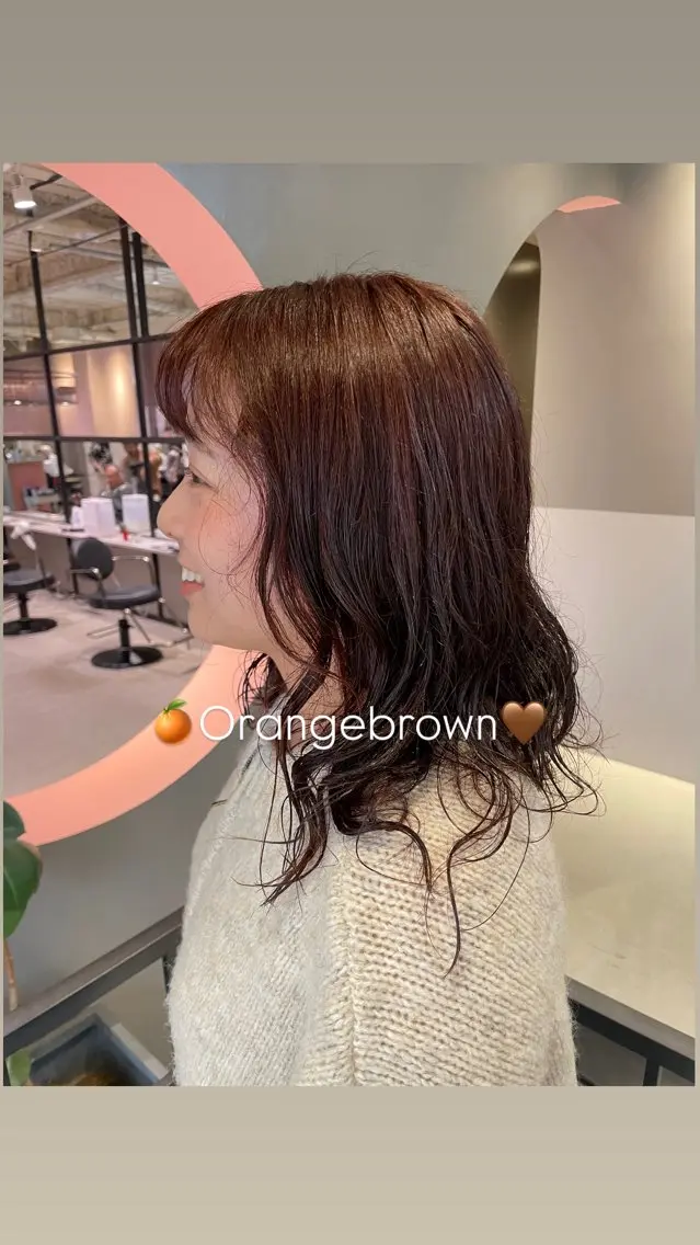 セミロング カラー ないとう ゆうかのヘアスタイル