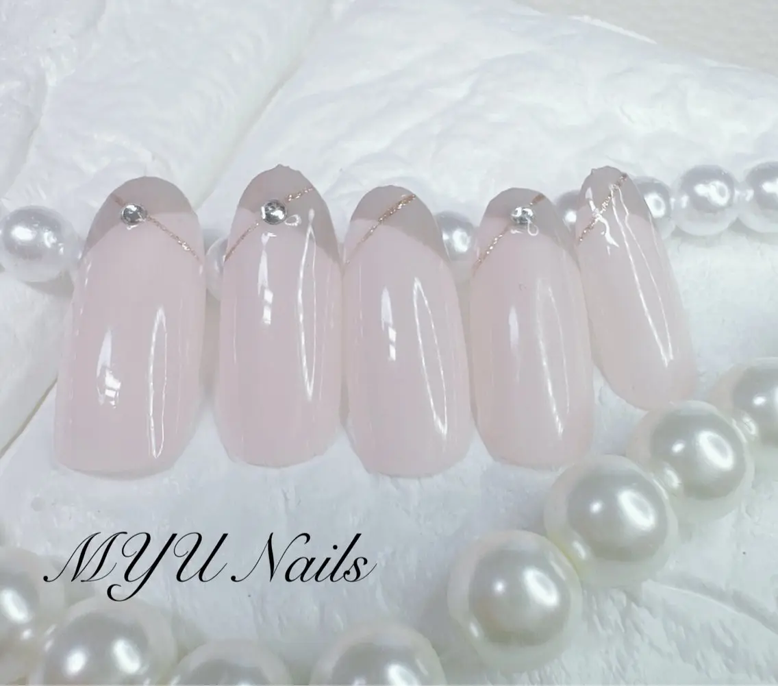 ネイル フレンチネイル ジェルネイル 持ち込み ニュアンスネイル パラジェル ニュアンスネイル🌈 MYU Nailsのネイルデザイン