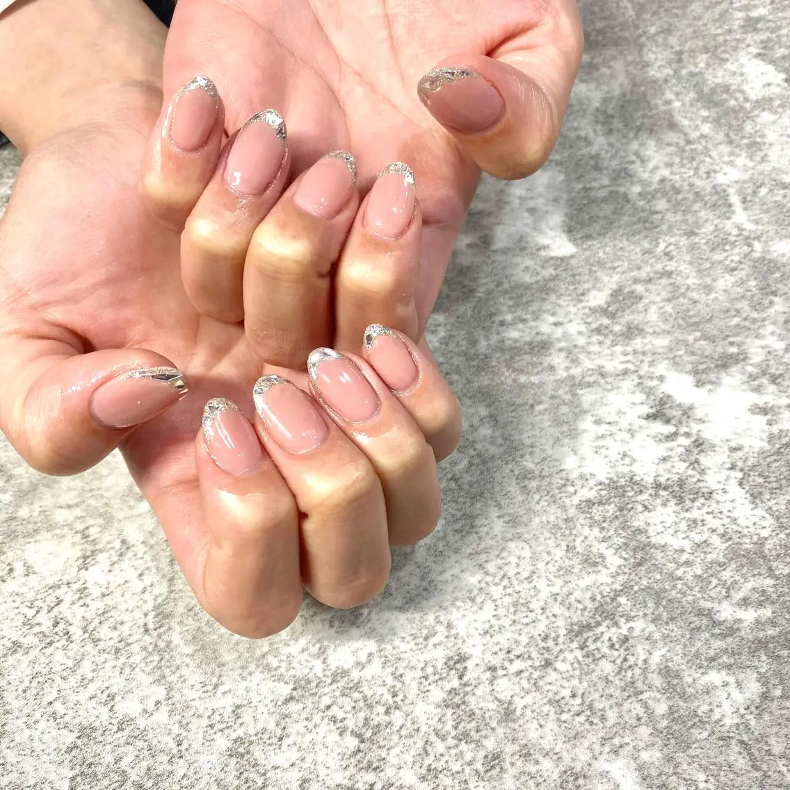 ネイル フレンチネイル ガラスフレンチ ハンドネイル ★Rinail... .のネイルデザイン