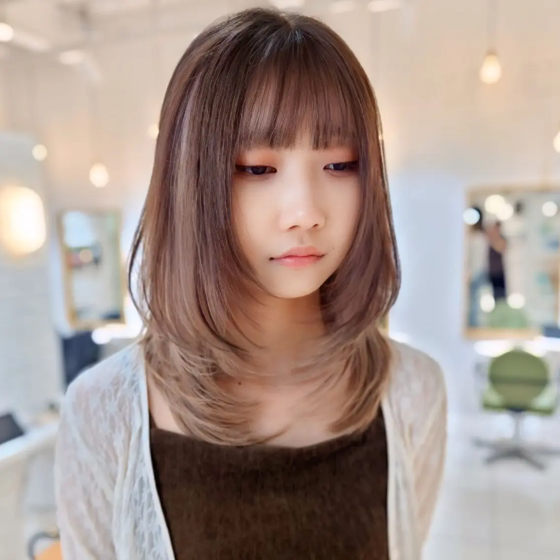ミディアム ハッシュカット/ ハイトーン/たくみのヘアスタイル