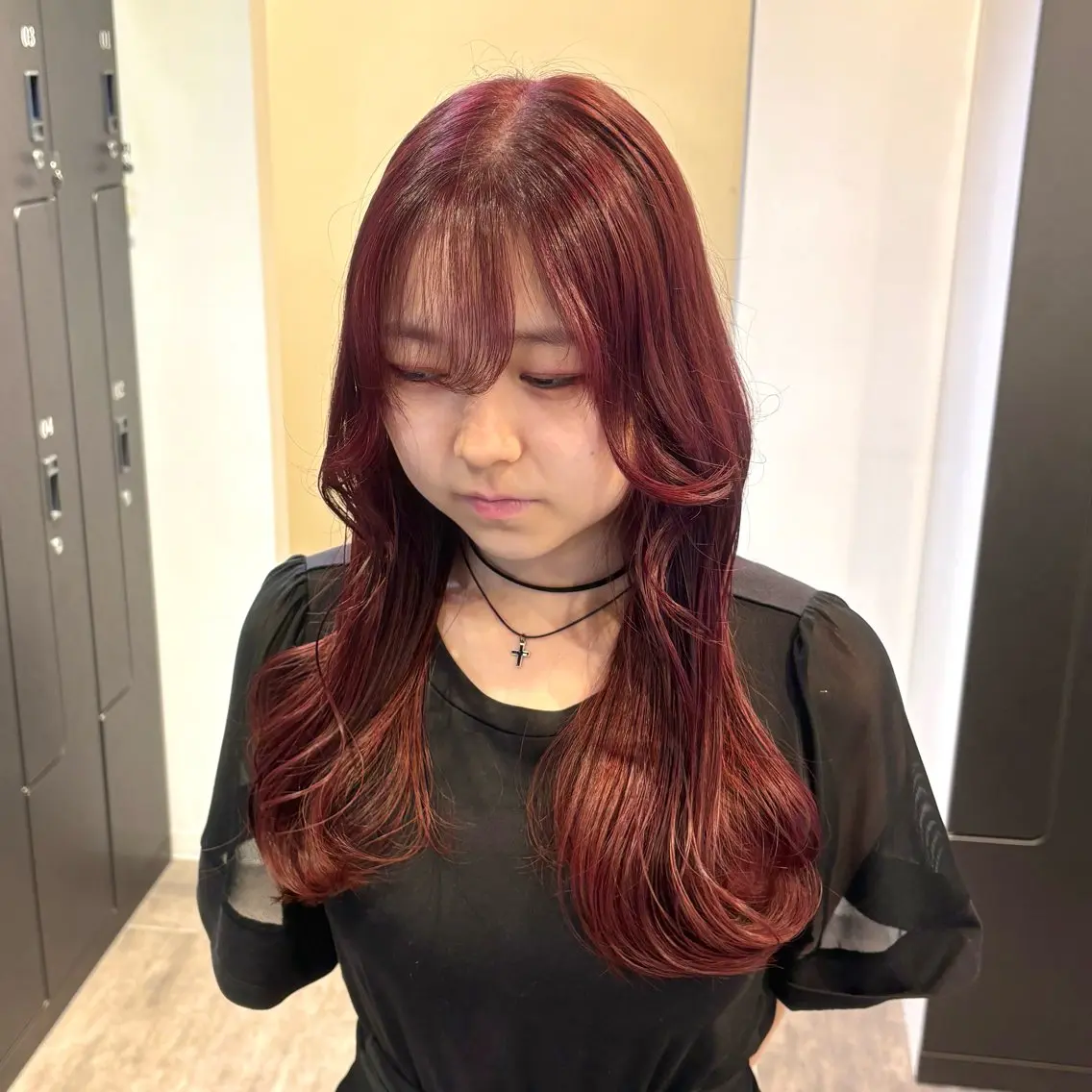 ロング カラー ブリーチ ダブルカラー ブリーチなしカラー レッドカラー カット ヘアカラー トリートメント 🖤大人可愛い⌇ 𝐑 𝐈 𝐎🖤のヘアスタイル