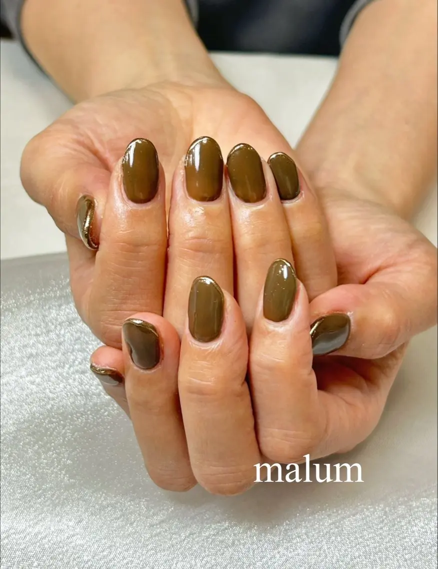 ネイル フレンチネイル ミラーネイル ハンドネイル malum nailのネイルデザイン