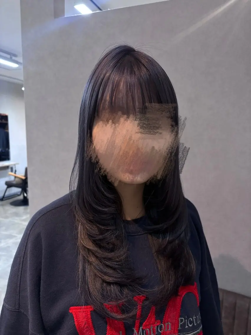 🎀カットモデル🎀.⋆𝜗𝜚韓国風まとまりロングレイヤー.⋆𝜗𝜚の写真