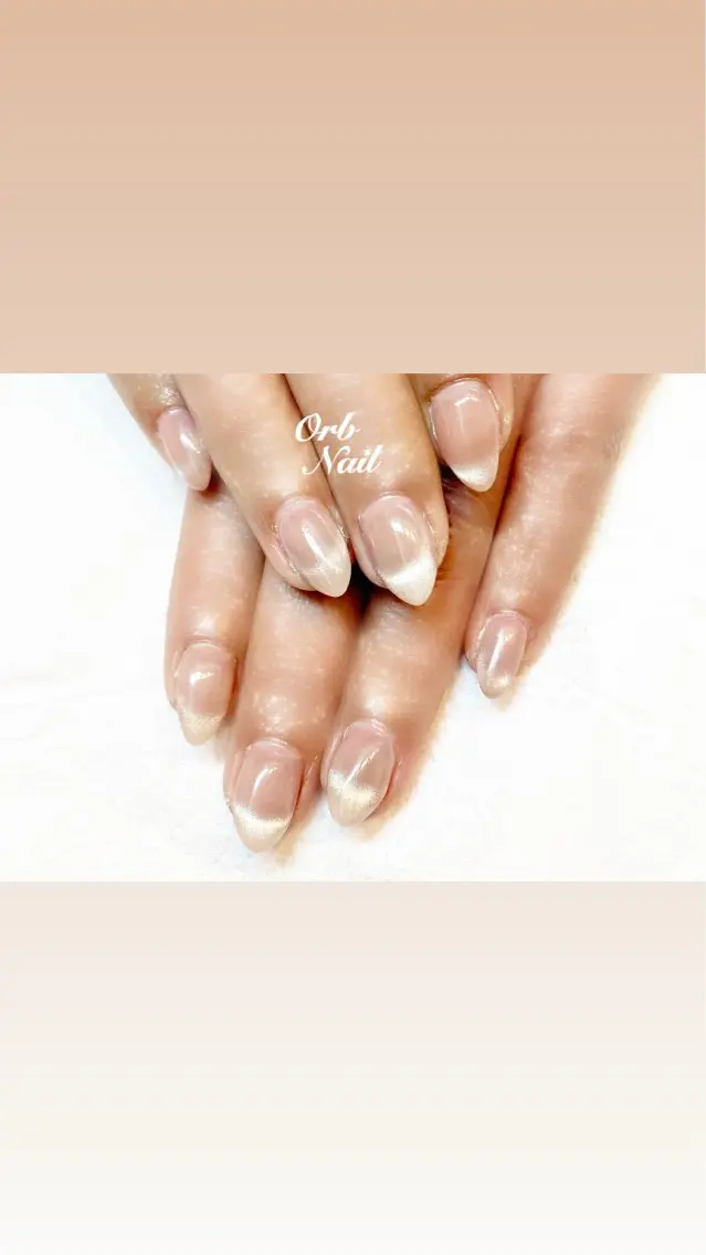 ネイル フレンチネイル マグネットネイル マグネットフレンチ Orb nail (オーブ ネイル)のネイルデザイン