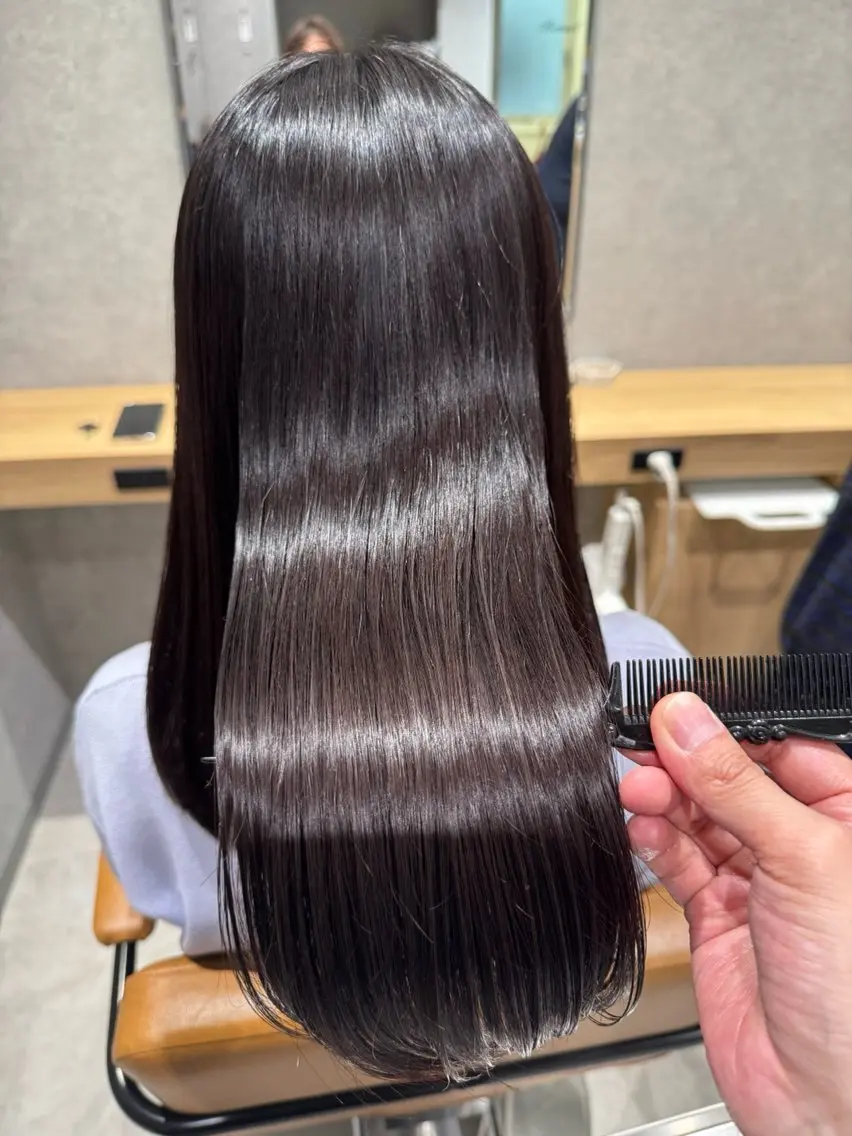 ロング パーマ 縮毛矯正 縮毛矯正 髙栁 公暉🇰🇷💫のヘアスタイル