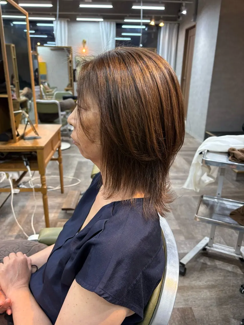 ミディアム レイヤーカット カット ヘアカラー トリートメント 髪質改善✨透明感 カラー/大木南美のヘアスタイル
