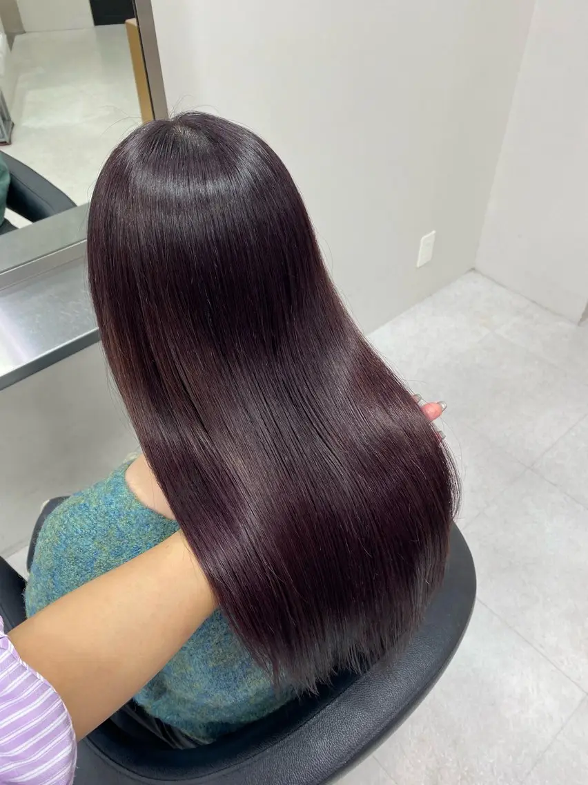 ロング カラー ラベンダーカラー ラベンダーピンク ピンクカラー カット ヘアカラー 韓国レイヤー/ 縮毛矯正🎀minaのヘアスタイル