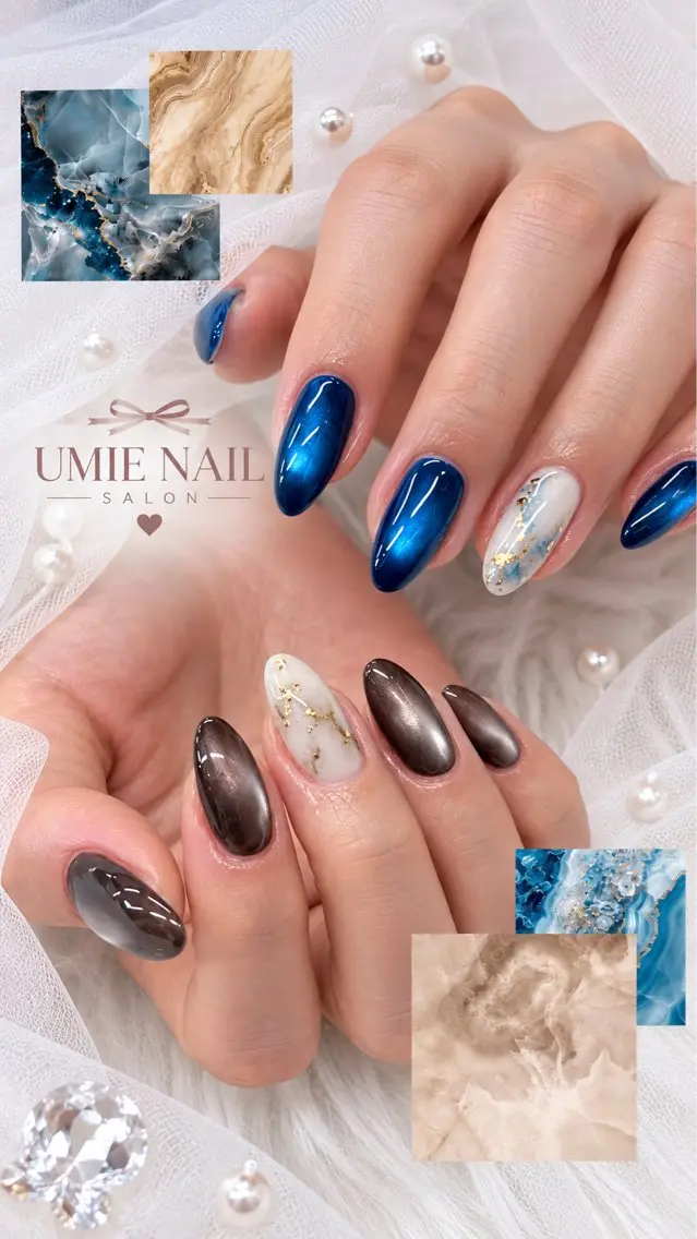 ネイル フットネイル フレンチネイル グラデーション キラキラネイル 韓国ネイル ハンドネイル UMIE NAIL SALONのネイルデザイン