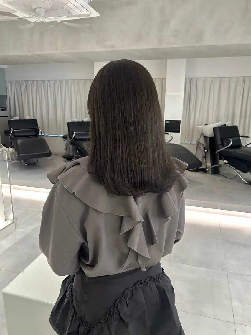ミディアム カラー カット ヘアカラー トリートメント 🧚つやさらhair 🧚manakaのヘアスタイル