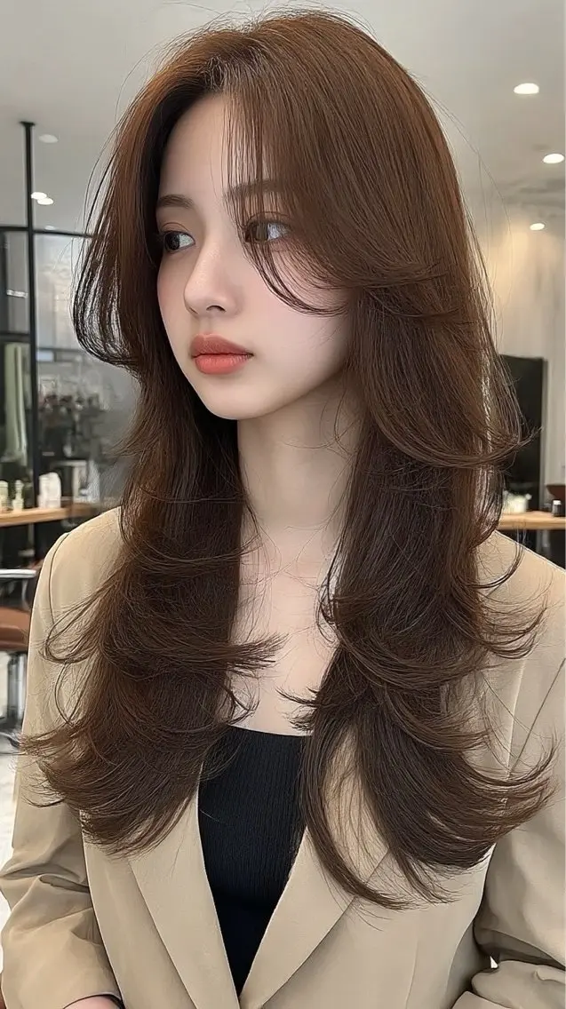 ロング カラー ヘアカラー 韓国×艶ハイトーンが かわいい✨️リオ🍒のヘアスタイル