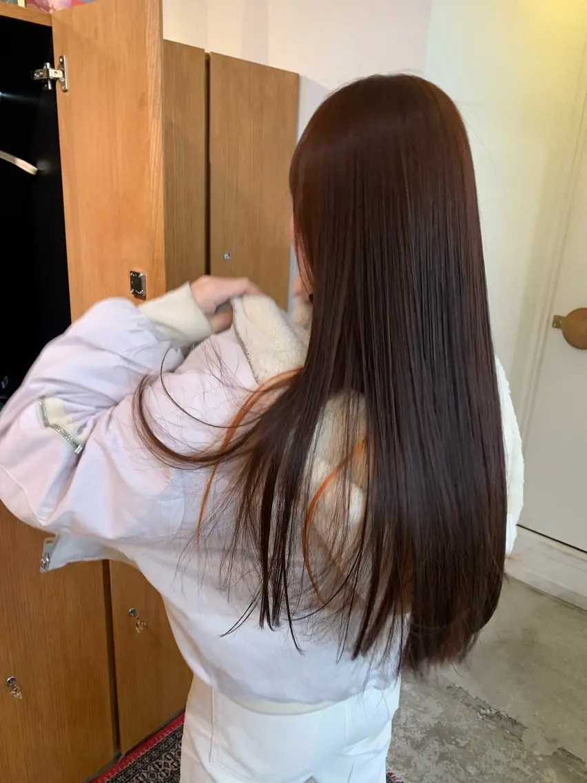 カラー ブラウンカラー インナーカラー オレンジ オレンジブラウン aiko【艶カラー ・ミニモ年内で終了】のヘアスタイル