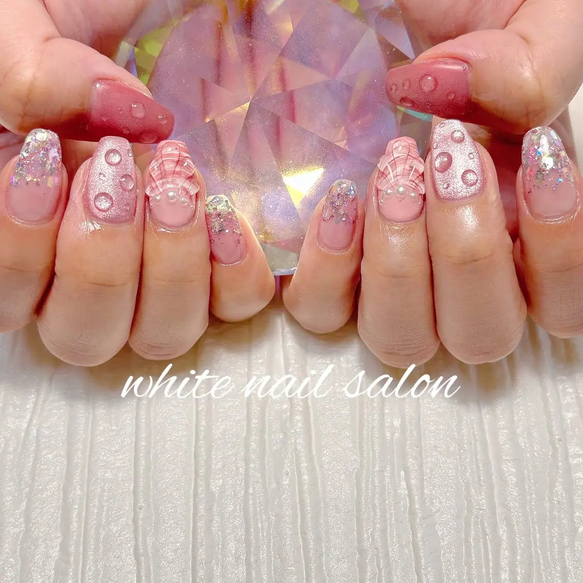 ネイル フットネイル ラメ(グリッター) ハンドネイル white nail salonのネイルデザイン
