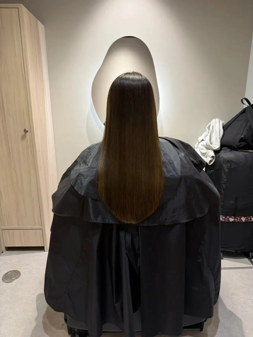 ロング カット 縮毛矯正 トリートメント NAVY 橋本心 縮毛矯正のヘアスタイル