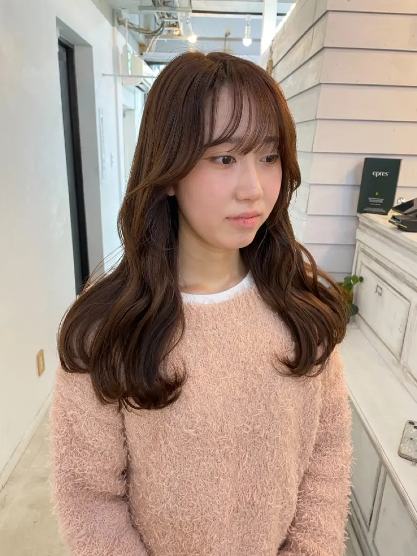 ミディアム カラー ブラウンカラー カット ヘアカラー トリートメント GiseL 博多筑紫口店のヘアスタイル