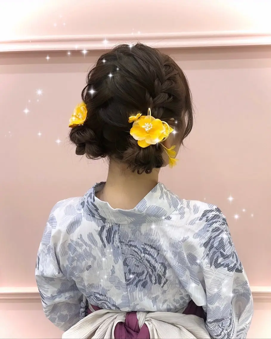 セミロング 着付け lien ヒジリのヘアスタイル