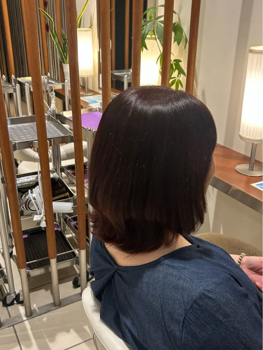 ミディアム カラー ブラウンカラー 落合 千夏のヘアスタイル