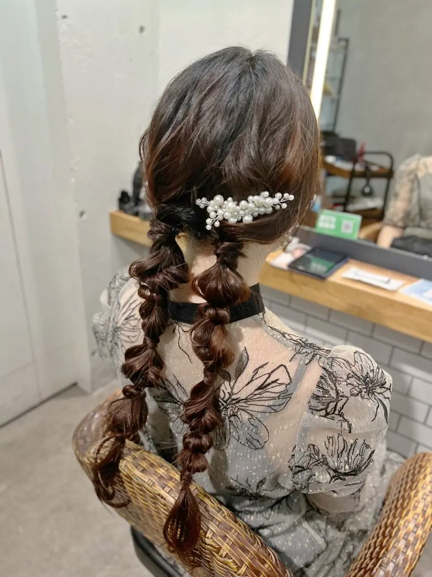 ロング ヘアアレンジ ツインテール ヘアセット ショート/ボブ manakaのヘアスタイル