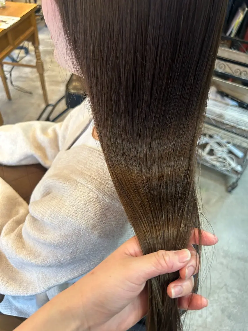 ロング カラー 透明感カラー グレージュ オリーブグレージュ オリーブグレー ヘアカラー トリートメント 🌷-5歳を実現 梅田その子🌷のヘアスタイル