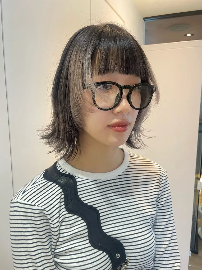 ミディアム カット ヘアカラー トリートメント 前田 菜奈子のヘアスタイル
