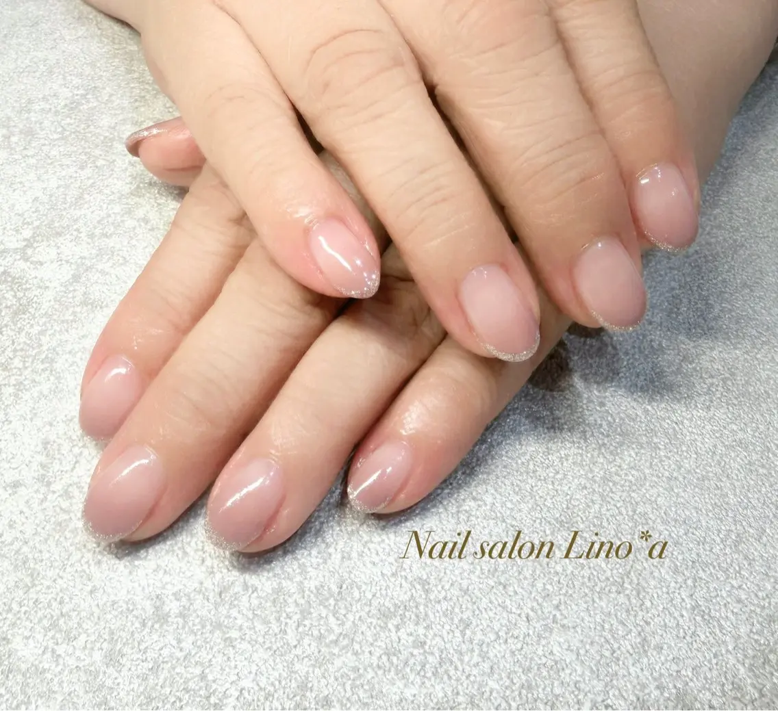 ネイル グラデーション ラメ(グリッター) 持ち込み オフィスネイル ハンドネイル Nail salon Lino*aのネイルデザイン