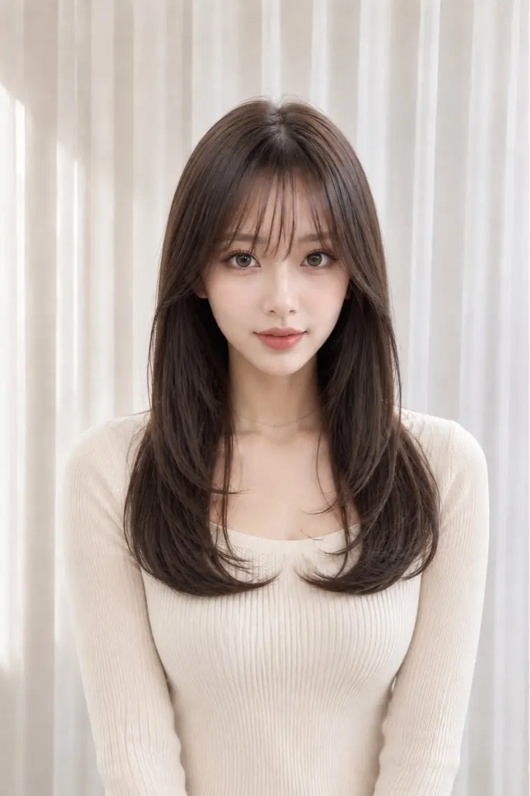ロング カラー カット ヘアカラー トリートメント ヘッドスパ 💎レイヤー/韓国 💎石戸谷のヘアスタイル