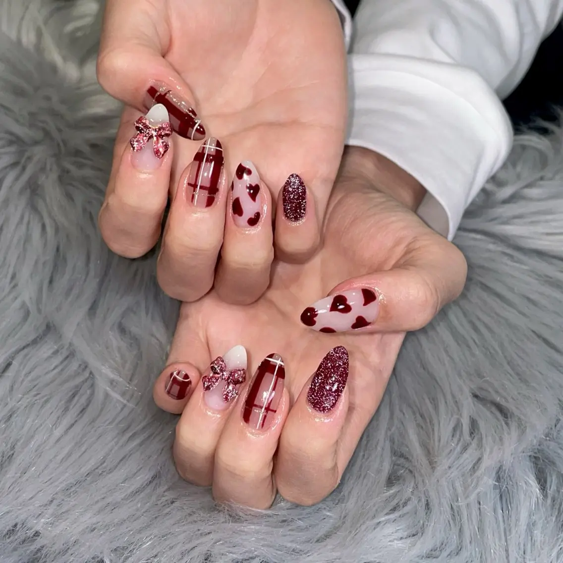 ネイル ラメ(グリッター) ハンドネイル RICO Nail パーツつけ放題🌈のネイルデザイン